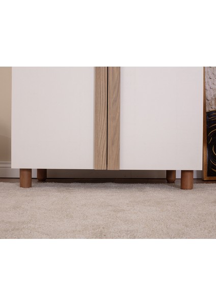 İtra 2 Kapaklı Gardırop – Krem Gövde, Krem Mdflam Kapak