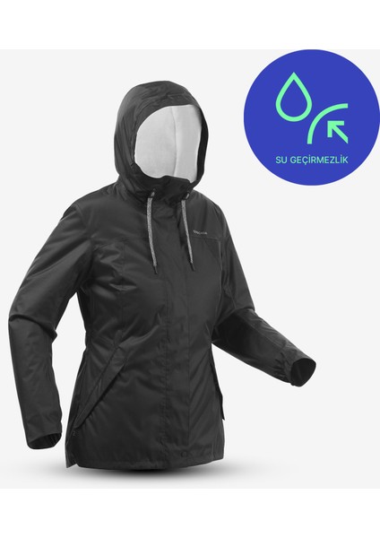 QUECHUA Kadın Su Geçirmez Outdoor Kar Montu / Kışlık Mont - Siyah - SH100 Warm -10°C fiyatları