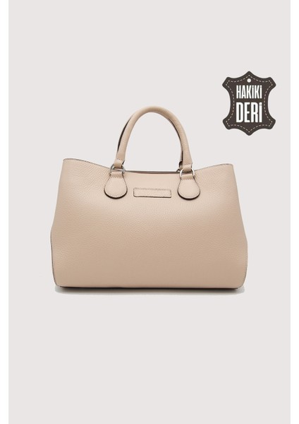 Hakiki Deri Pudra Kadın Kol Çantası Uzun Askılı SMR7666
