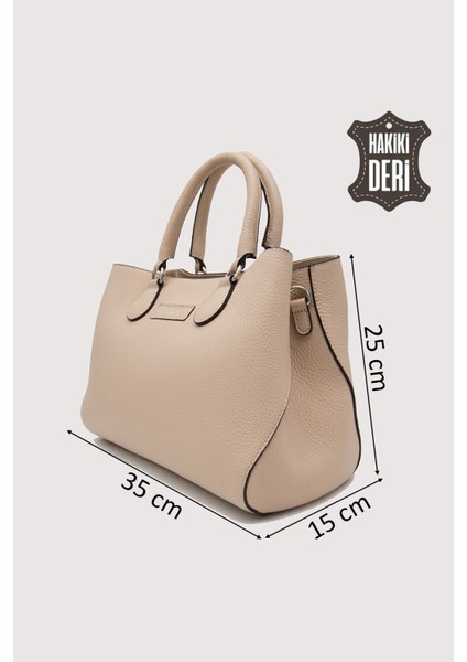 Hakiki Deri Pudra Kadın Kol Çantası Uzun Askılı SMR7666 modelleri