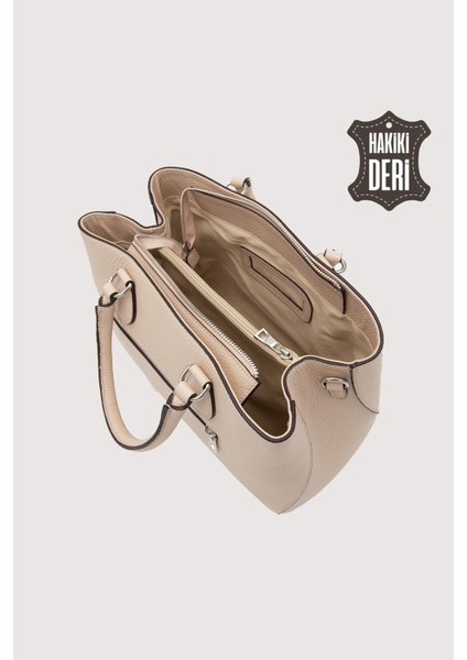 Hakiki Deri Pudra Kadın Kol Çantası Uzun Askılı SMR7666