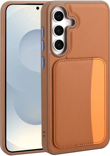 Samsung Galaxy S25 Fe Kılıf Kartlıklı Mkst X-Kart Silikon Kapak - Turuncu fırsatları