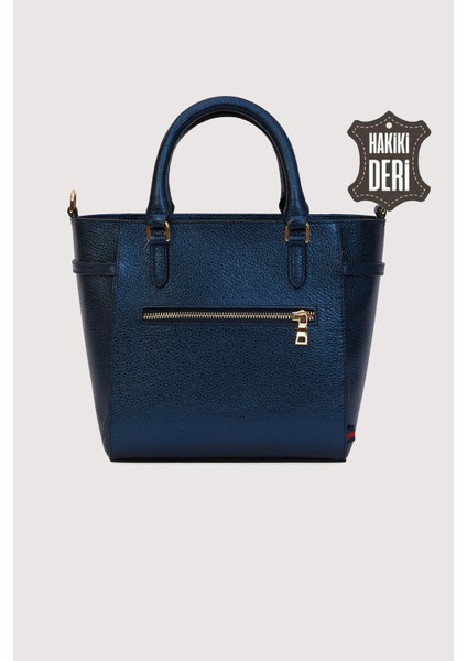 Hakiki Deri Kadın El Çantası Lacivert SMR7922 modelleri