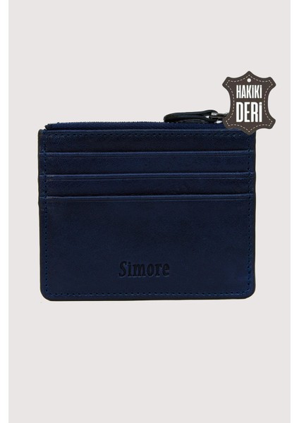 Fermuarlı Hakiki Deri Kartlıklı Cüzdan Lacivert SMR9047 modelleri