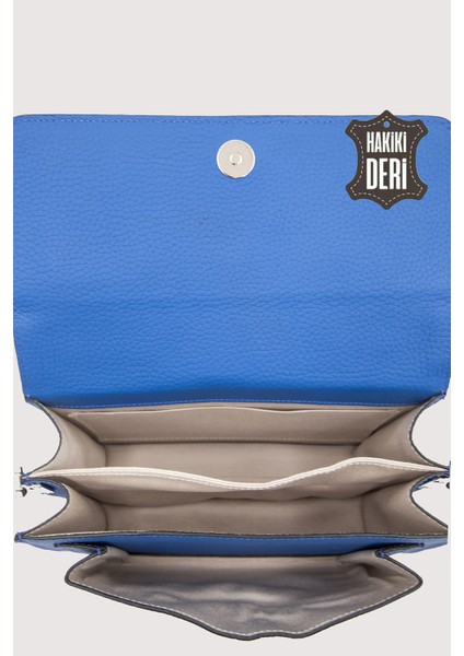 Hakiki Deri Kadın El Çantası Mavi SMR9022 indirimleri