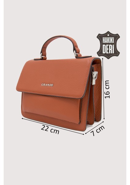 Hakiki Deri Kadın El Çantası Turuncu SMR9022 fiyatları