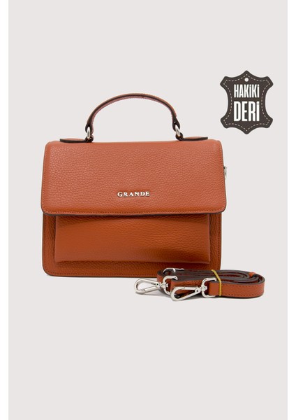 Hakiki Deri Kadın El Çantası Turuncu SMR9022 fırsatları
