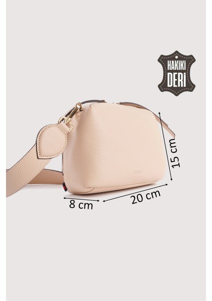 Hakiki Deri Kadın El Çantası Krem SMR9220 fiyatları