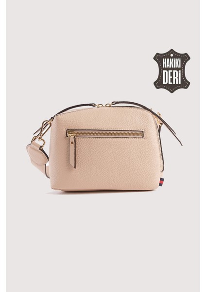 Hakiki Deri Kadın El Çantası Krem SMR9220 modelleri