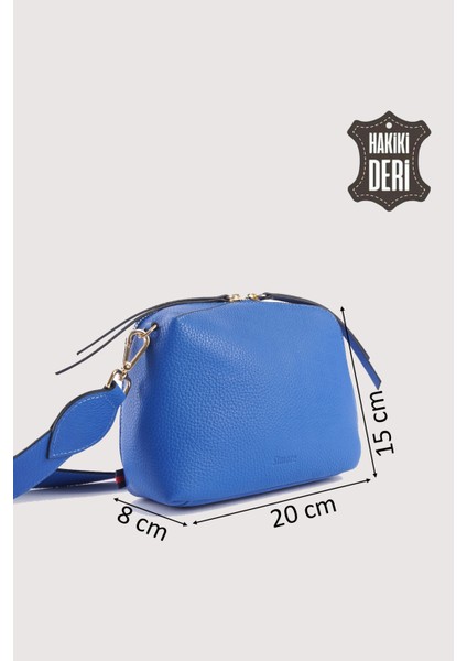 Hakiki Deri Kadın El Çantası Mavi SMR9220 fiyatları
