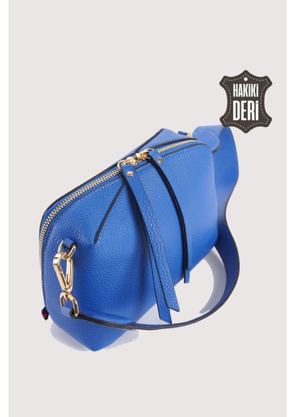 Hakiki Deri Kadın El Çantası Mavi SMR9220 fırsatları