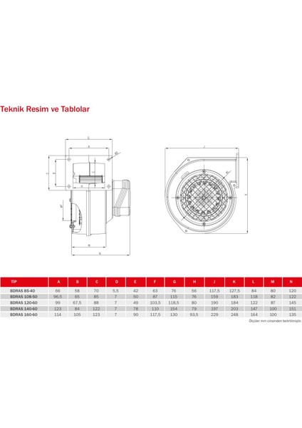 Bvn Bahçıvan Bdras 120-60 Alüminyum Gövdeli Salyangoz Fan Öne Eğimli (290M3/H)