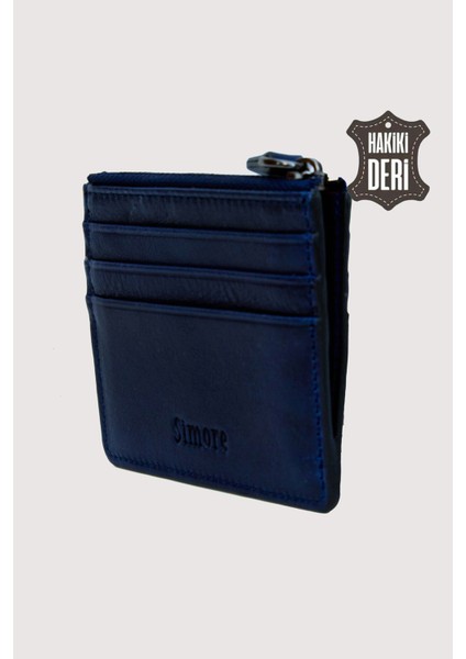 Fermuarlı Hakiki Deri Kartlıklı Cüzdan Lacivert SMR9047 indirimleri