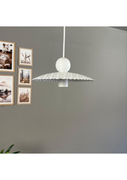 Avola Beyaz Metal Avize Tekli Beyaz Boncuk Başlık Mutfak Modern Dekoratif Sarkıt Aydınlatma modelleri