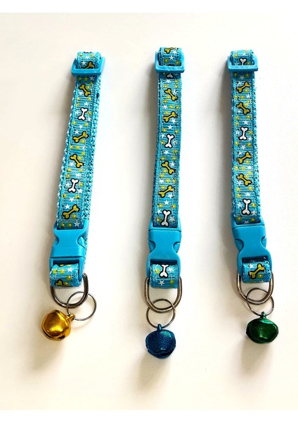 Kemik Desenli Çıngıraklı Kedi Tasması