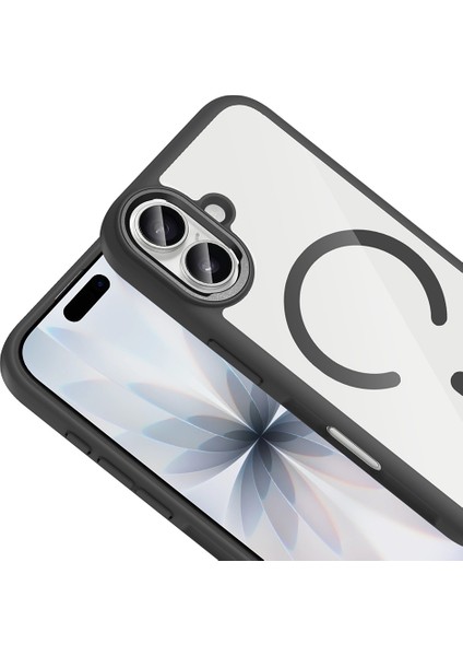 iPhone 17 Kılıf M-Safe Şarj Özellikli Metal Kamera Çerçeveli Mkst Tiko Kapak - Lila