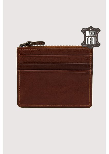 Fermuarlı Hakiki Deri Kartlıklı Cüzdan Taba SMR9047 fırsatları