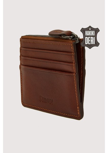 Fermuarlı Hakiki Deri Kartlıklı Cüzdan Taba SMR9047 indirimleri
