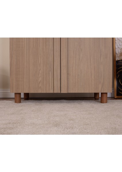 İtra 2 Kapaklı Gardırop – Krem Gövde, Meşe MDFLAM Kapak