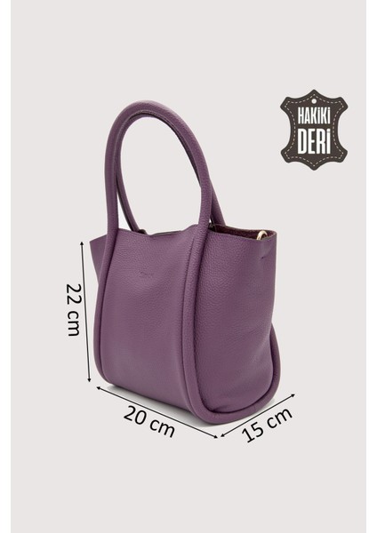 Hakiki Deri Kadın Organizerlı El Çantası Mürdüm SMR9206 modelleri