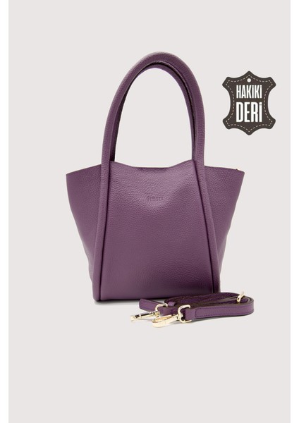 Hakiki Deri Kadın Organizerlı El Çantası Mürdüm SMR9206 fırsatları