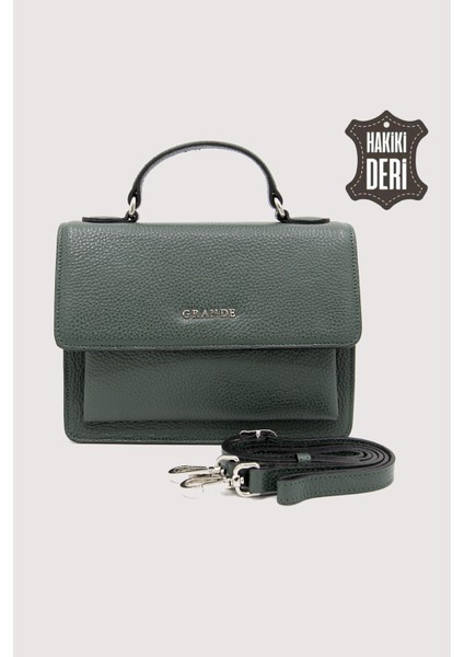 Hakiki Deri Kadın El Çantası Haki SMR9022 fırsatları