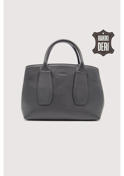 Hakiki Deri Kadın El Çantası Siyah SMR9226