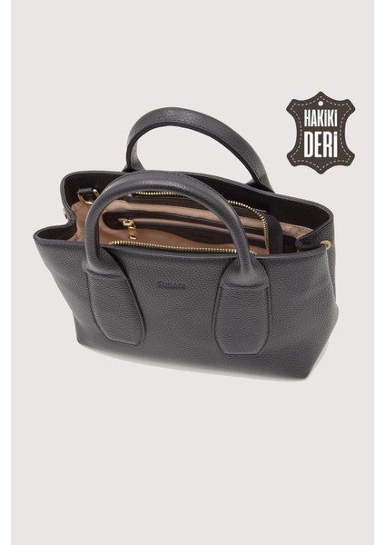 Hakiki Deri Kadın El Çantası Siyah SMR9226 indirimleri