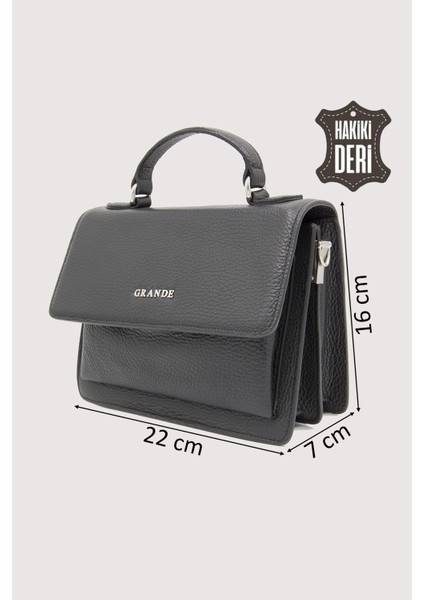 Hakiki Deri Kadın El Çantası Siyah SMR9022 fiyatları