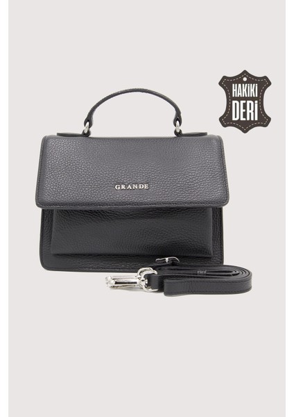 Hakiki Deri Kadın El Çantası Siyah SMR9022 fırsatları