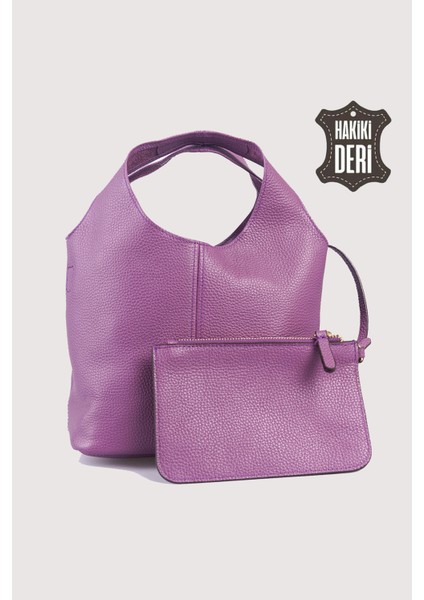 Hakiki Deri Kadın El Çantası Mürdüm SMR9200 modelleri