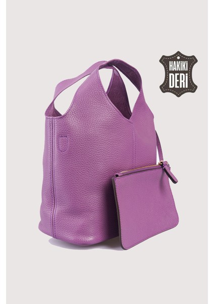 Hakiki Deri Kadın El Çantası Mürdüm SMR9200 fırsatları