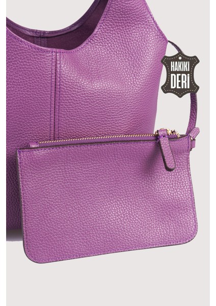 Hakiki Deri Kadın El Çantası Mürdüm SMR9200 indirimleri