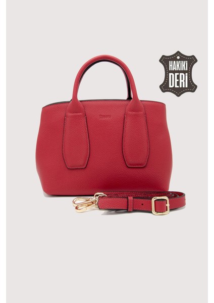 Hakiki Deri Kadın El Çantası Kırmızı SMR9226 fırsatları