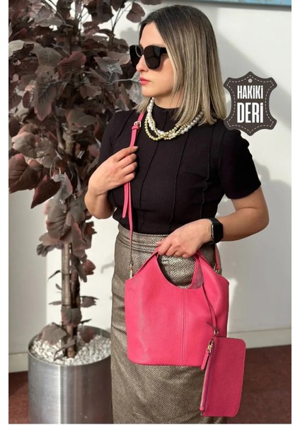 Hakiki Deri Kadın El Çantası Kırmızı SMR9200 modelleri