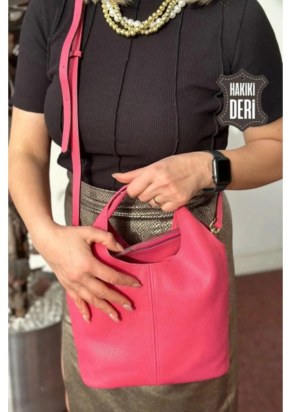 Hakiki Deri Kadın El Çantası Kırmızı SMR9200 indirimleri