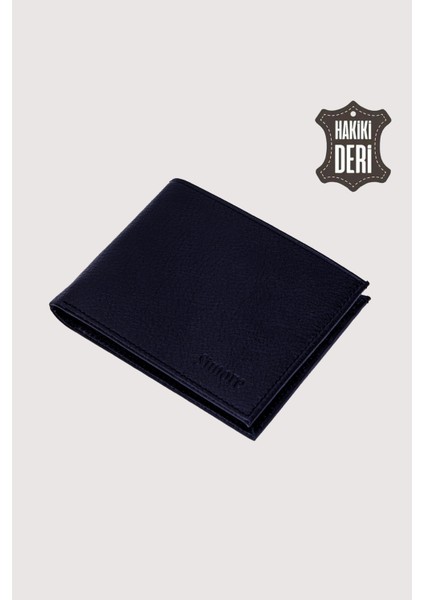Hakiki Deri Erkek Cüzdan Koyu Lacivert SMR2004