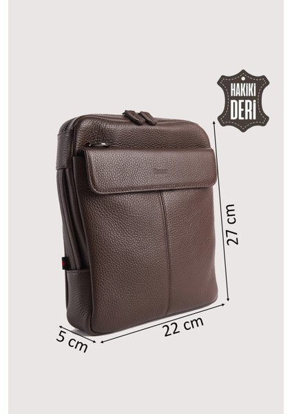 Hakiki Deri Erkek El Çantası Kahverengi SMR9280 fiyatları