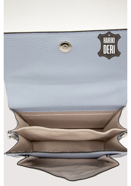 Hakiki Deri Kadın El Çantası Bebe Mavisi SMR9022 indirimleri