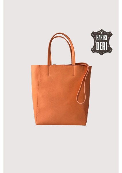 Hakiki Deri Kadın El Çantası Turuncu SMR8751 modelleri