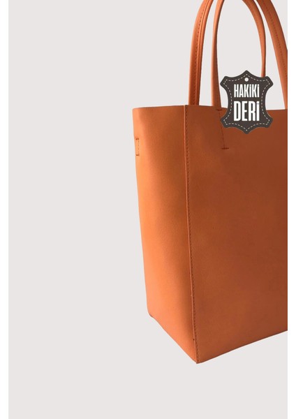 Hakiki Deri Kadın El Çantası Turuncu SMR8751 fırsatları