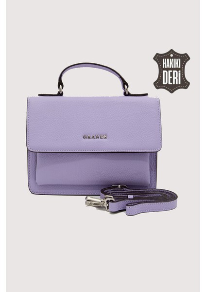Hakiki Deri Kadın El Çantası Lila SMR9022 fırsatları