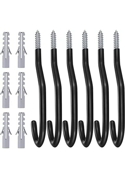 Garaj Duvarı Için 6 Adet Bisiklet Kancası, Ağır Hizmet Tipi Bisiklet Saklama Kancaları (Yurt Dışından)