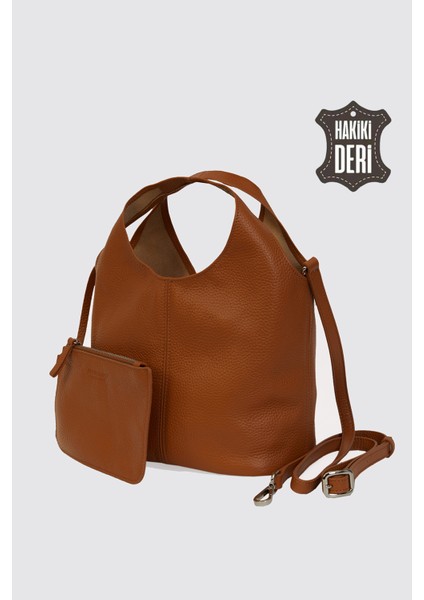 Hakiki Deri Kadın El Çantası Taba SMR9200-2 modelleri