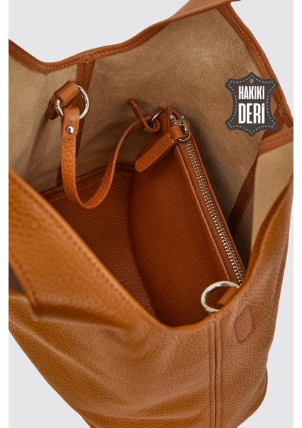 Hakiki Deri Kadın El Çantası Taba SMR9200-2 indirimleri