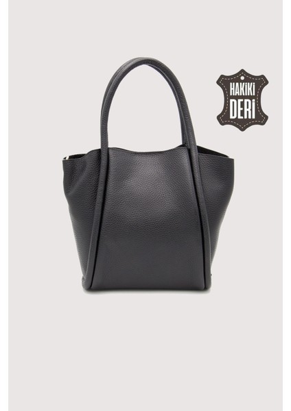 Hakiki Deri Kadın Organizerlı El Çantası Siyah SMR9206 modelleri