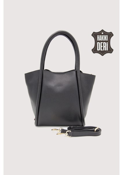 Hakiki Deri Kadın Organizerlı El Çantası Siyah SMR9206 fırsatları