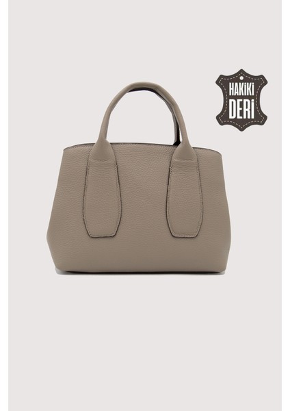 Hakiki Deri Kadın El Çantası Vizon SMR9226 modelleri