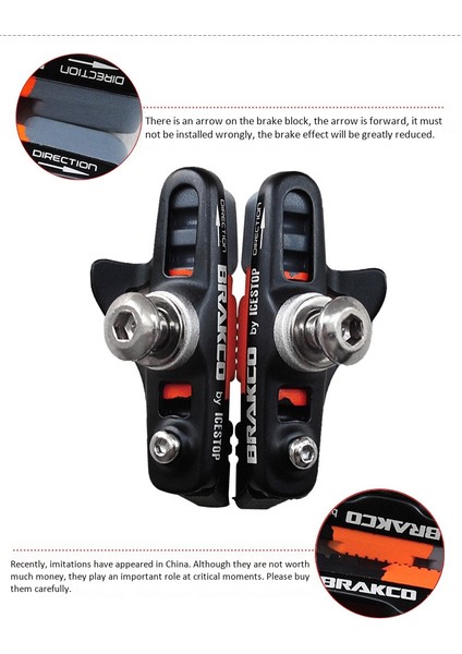 Brakco Yol Bisikleti Fren Balataları Bisiklet C Fren Balatası Bisiklet Parçaları Siyah (Yurt Dışından) modelleri