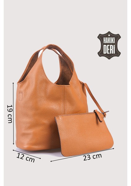 Hakiki Deri Kadın El Çantası Taba SMR9200 fiyatları